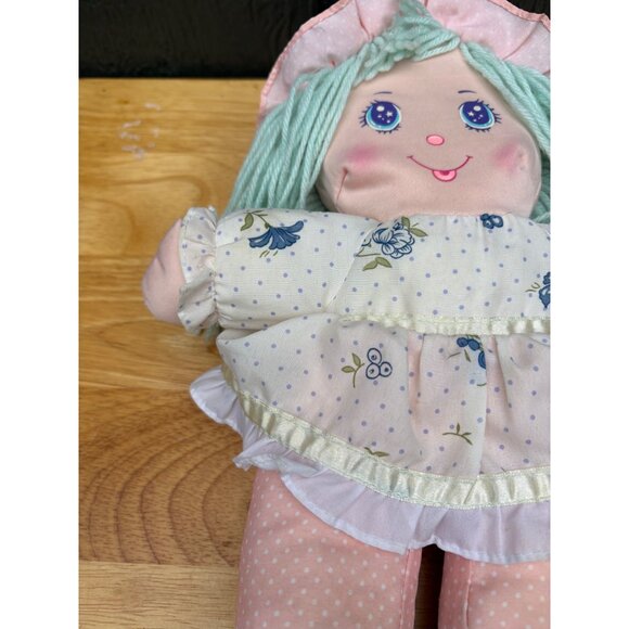 Holly Mine 1987 Plush Doll With Pink Polka Dot Outfit & Mint Green Hair 15" - Picture 3 of 14